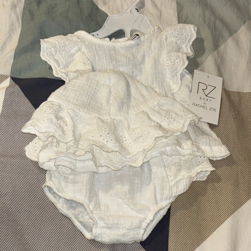 Rachel Zoe Baby Cream Ruffled Diaper Cover